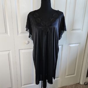 Vintage Petra Fashions Black Lace Slip Dress Med Elegant Y2K Neutral Sexy Love